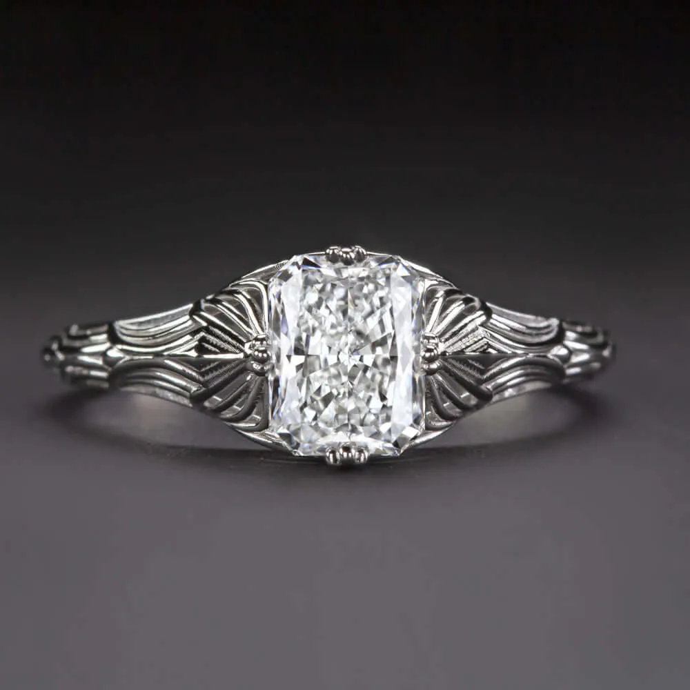 1 CARAT GIA CERTIFIED G SI2 DIAMOND ENGAGEMENT RING VINTAGE FILIGREE SOLITAIRE