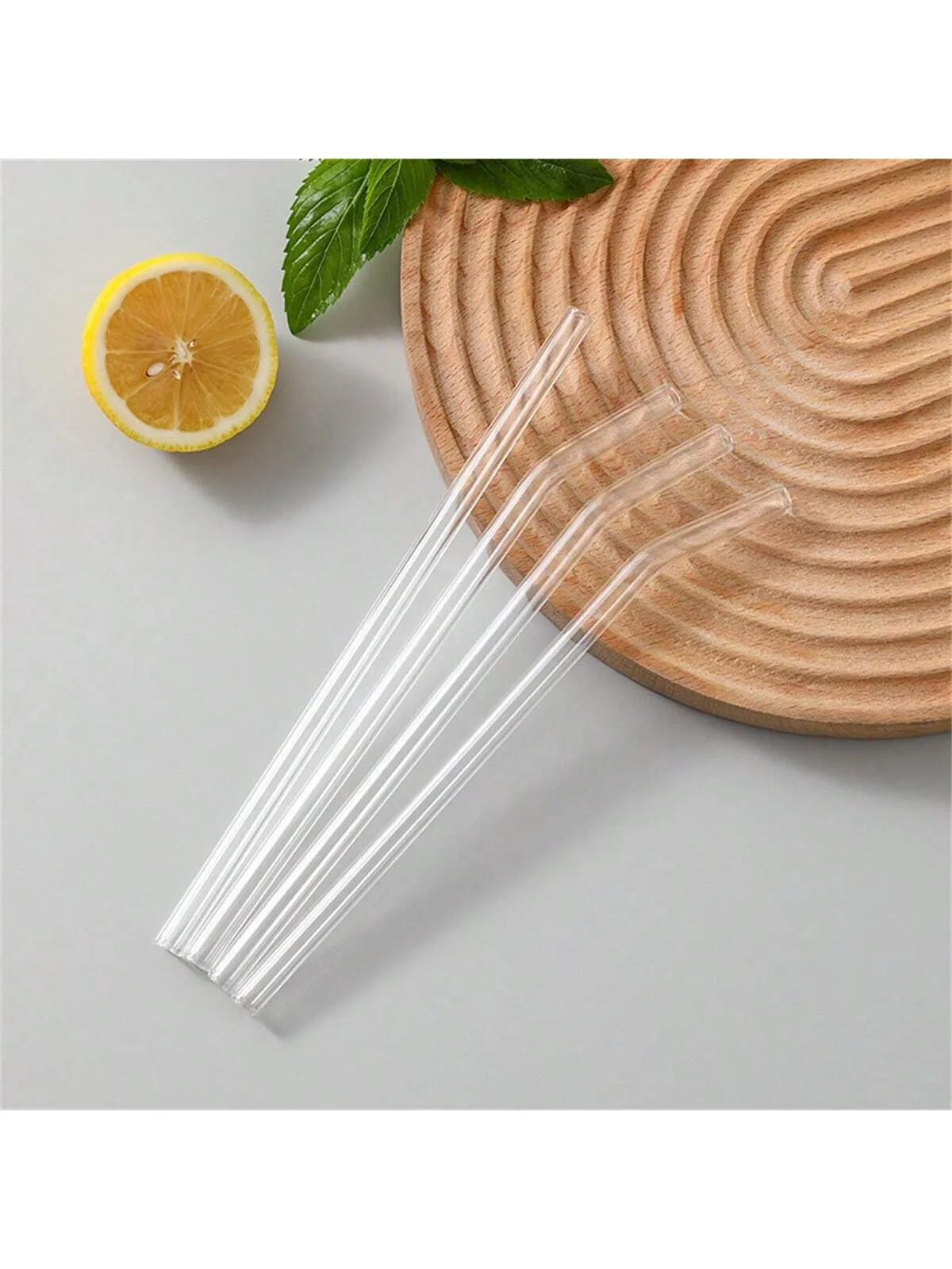 1pc High Borosilicate Glass Transparent Straw, Heat-Resistant And Durable Set With Anti-Lipstick Feature, Non-Disposable, For Pregnant Women, Juices And Easy To Clean