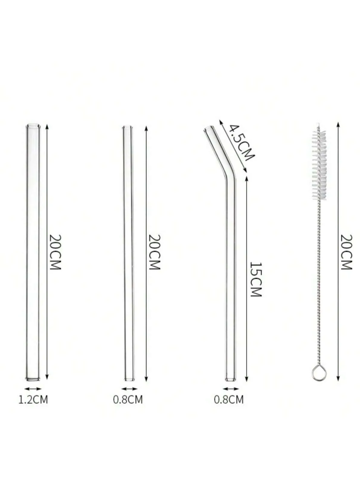 1pc High Borosilicate Glass Transparent Straw, Heat-Resistant And Durable Set With Anti-Lipstick Feature, Non-Disposable, For Pregnant Women, Juices And Easy To Clean