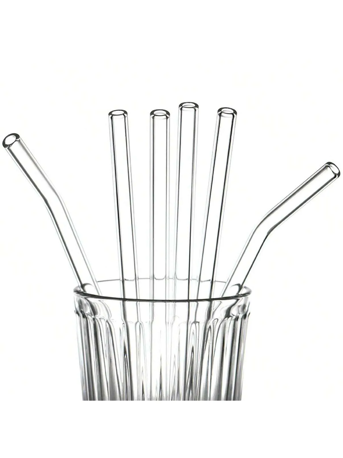 1pc High Borosilicate Glass Transparent Straw, Heat-Resistant And Durable Set With Anti-Lipstick Feature, Non-Disposable, For Pregnant Women, Juices And Easy To Clean