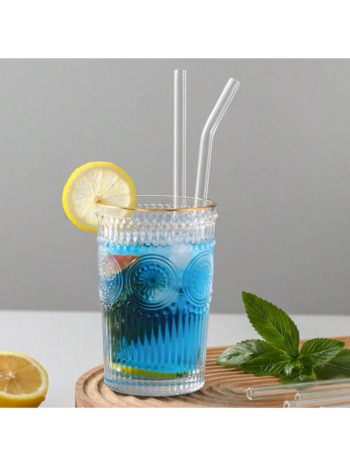 1pc High Borosilicate Glass Transparent Straw, Heat-Resistant And Durable Set With Anti-Lipstick Feature, Non-Disposable, For Pregnant Women, Juices And Easy To Clean