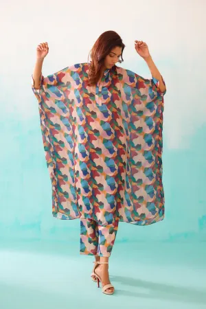 Abstract Printed Long Kaftan