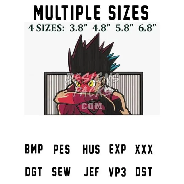 Angry Gon Anime Embroidery Design