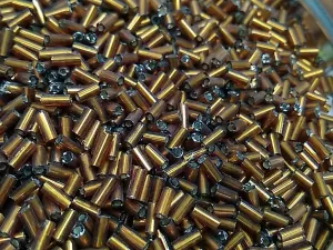 Brown Silverline Pipe / Bugle Glass Seed Beads