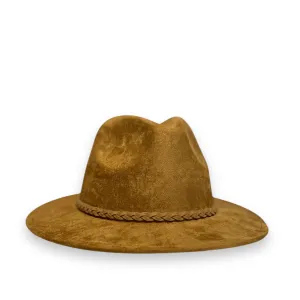 Brown Suede Fedora Hat