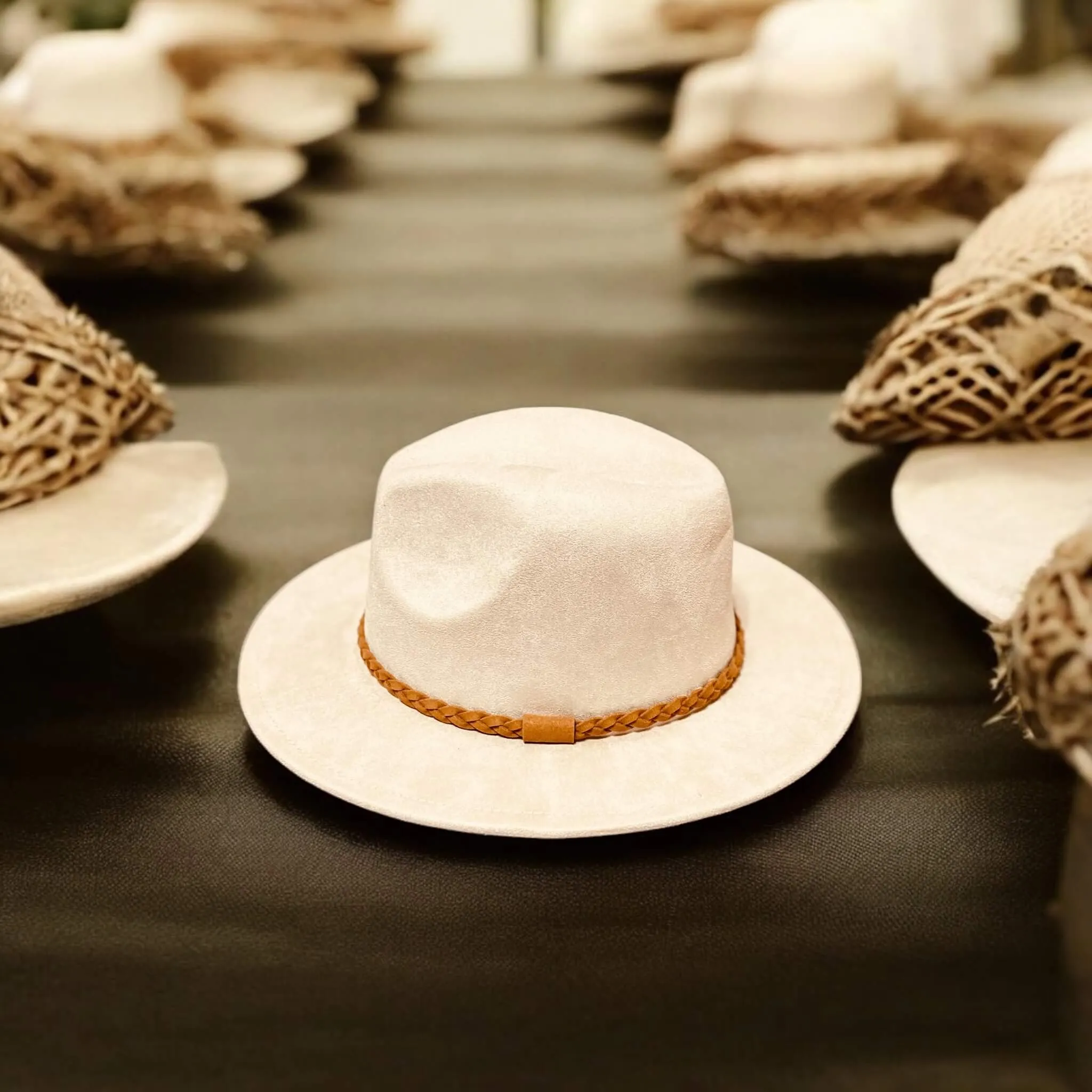 Brown Suede Fedora Hat
