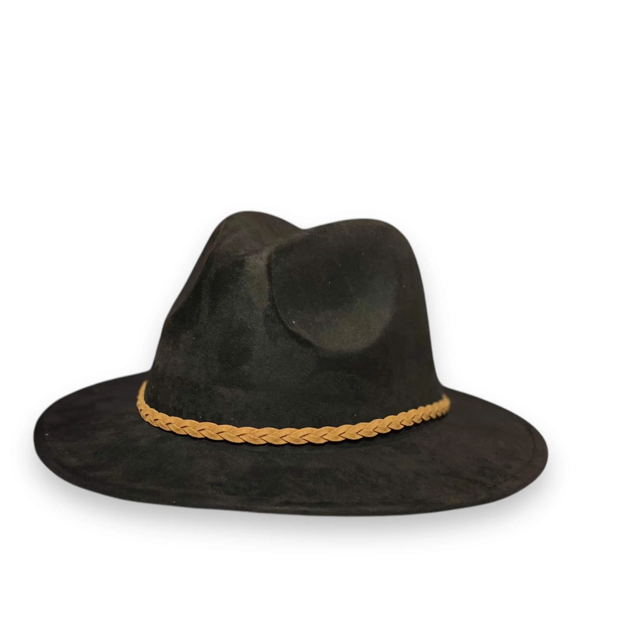 Brown Suede Fedora Hat