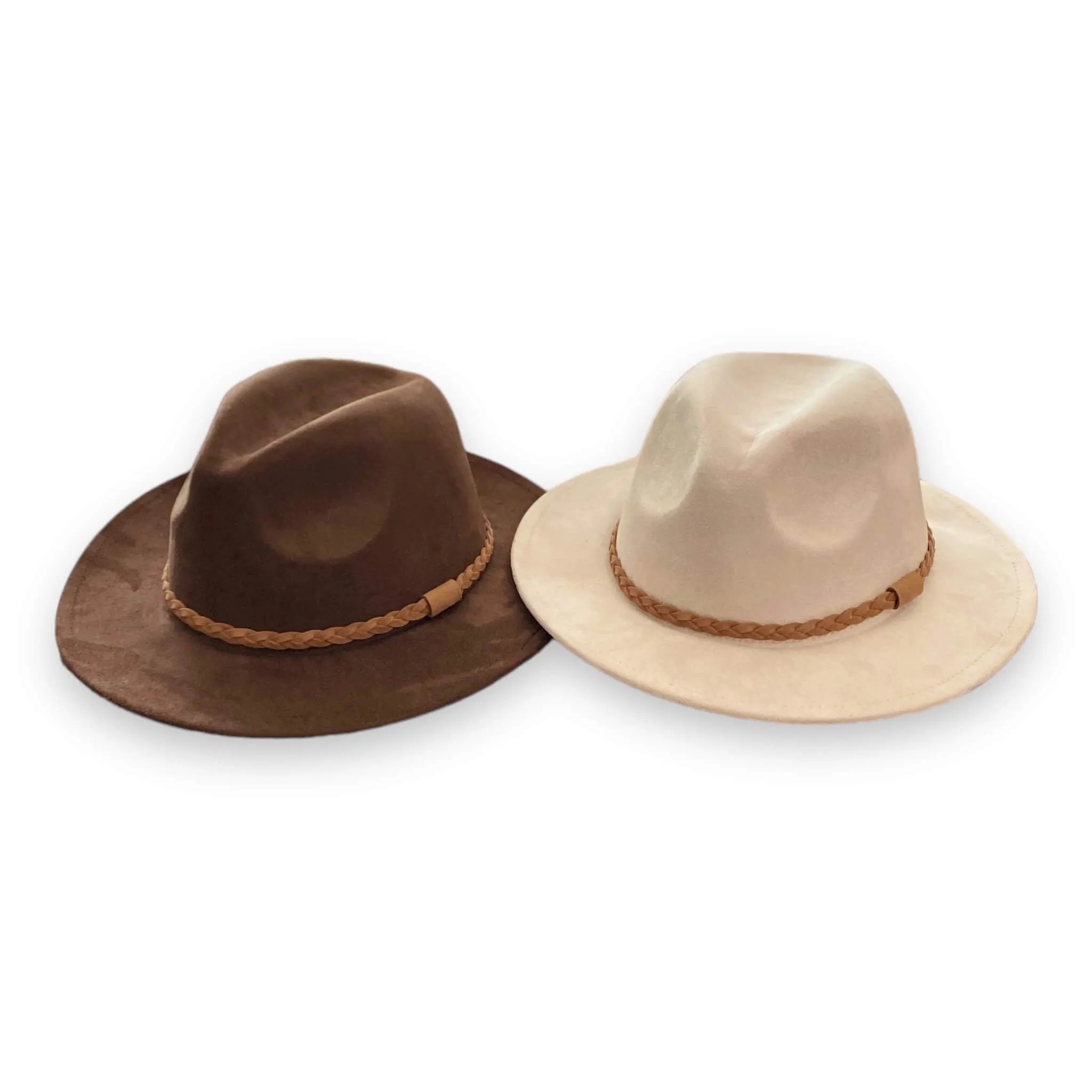 Brown Suede Fedora Hat