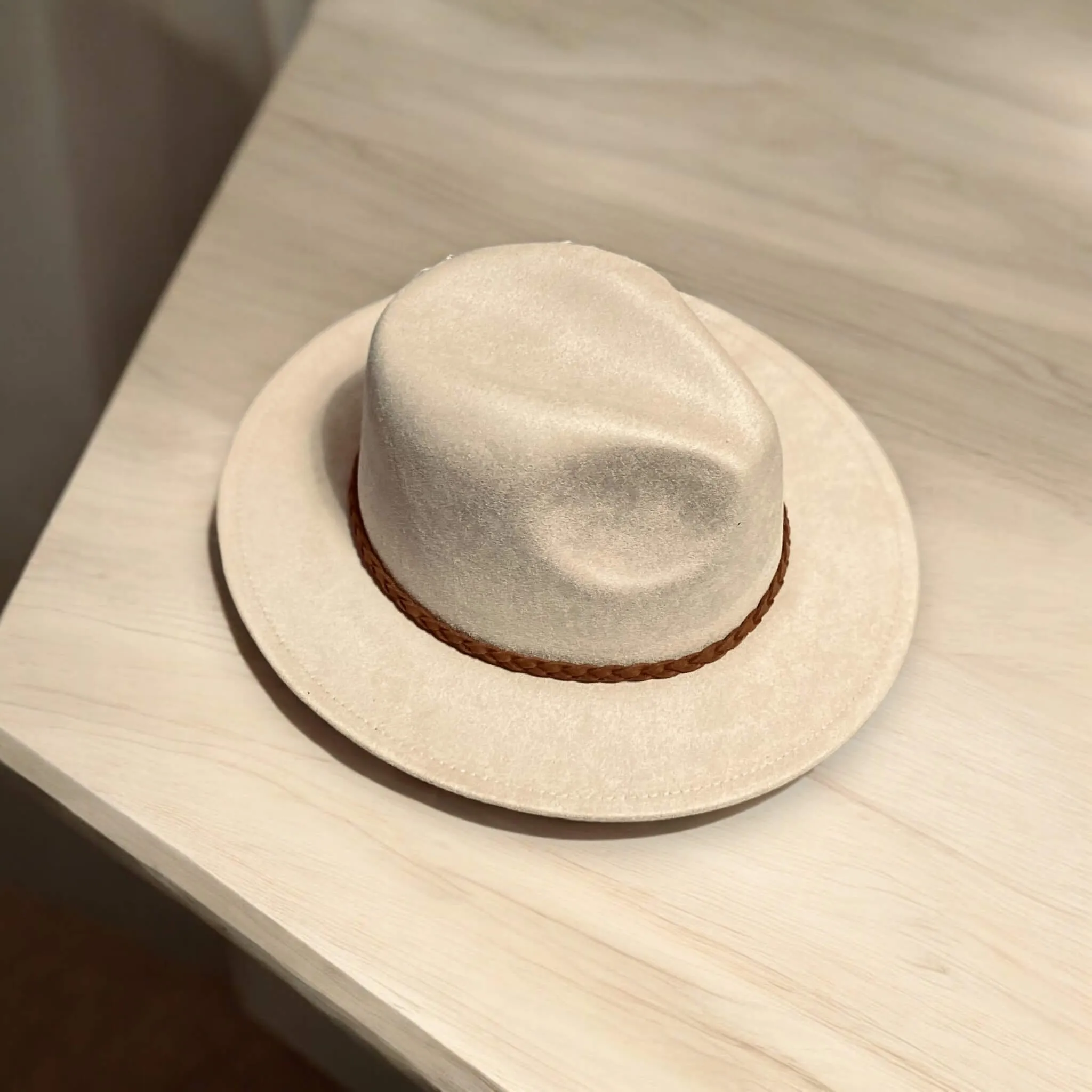 Brown Suede Fedora Hat