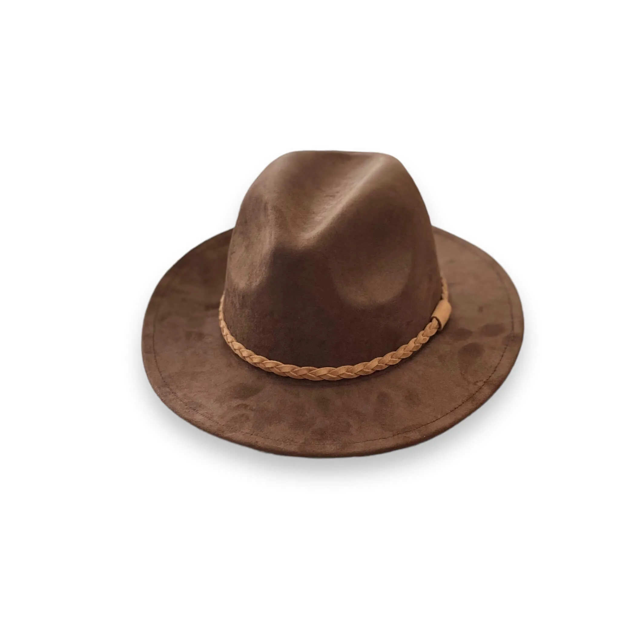 Brown Suede Fedora Hat