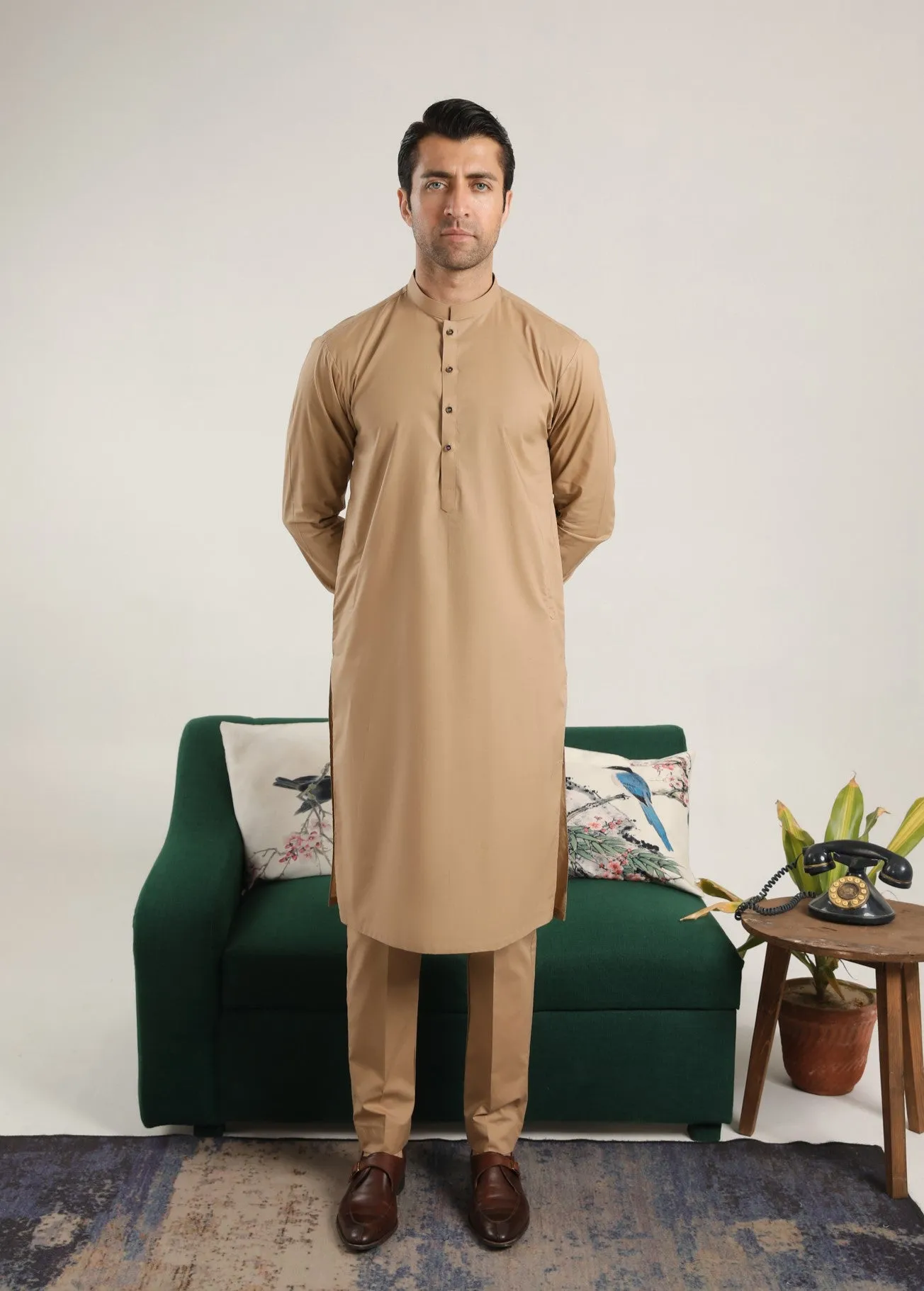 Camel Soft Cotton Kurta Trouser - Men