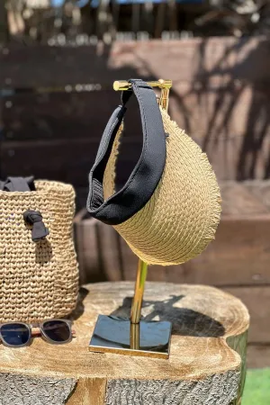 Camel Straw Visor Hat 14634