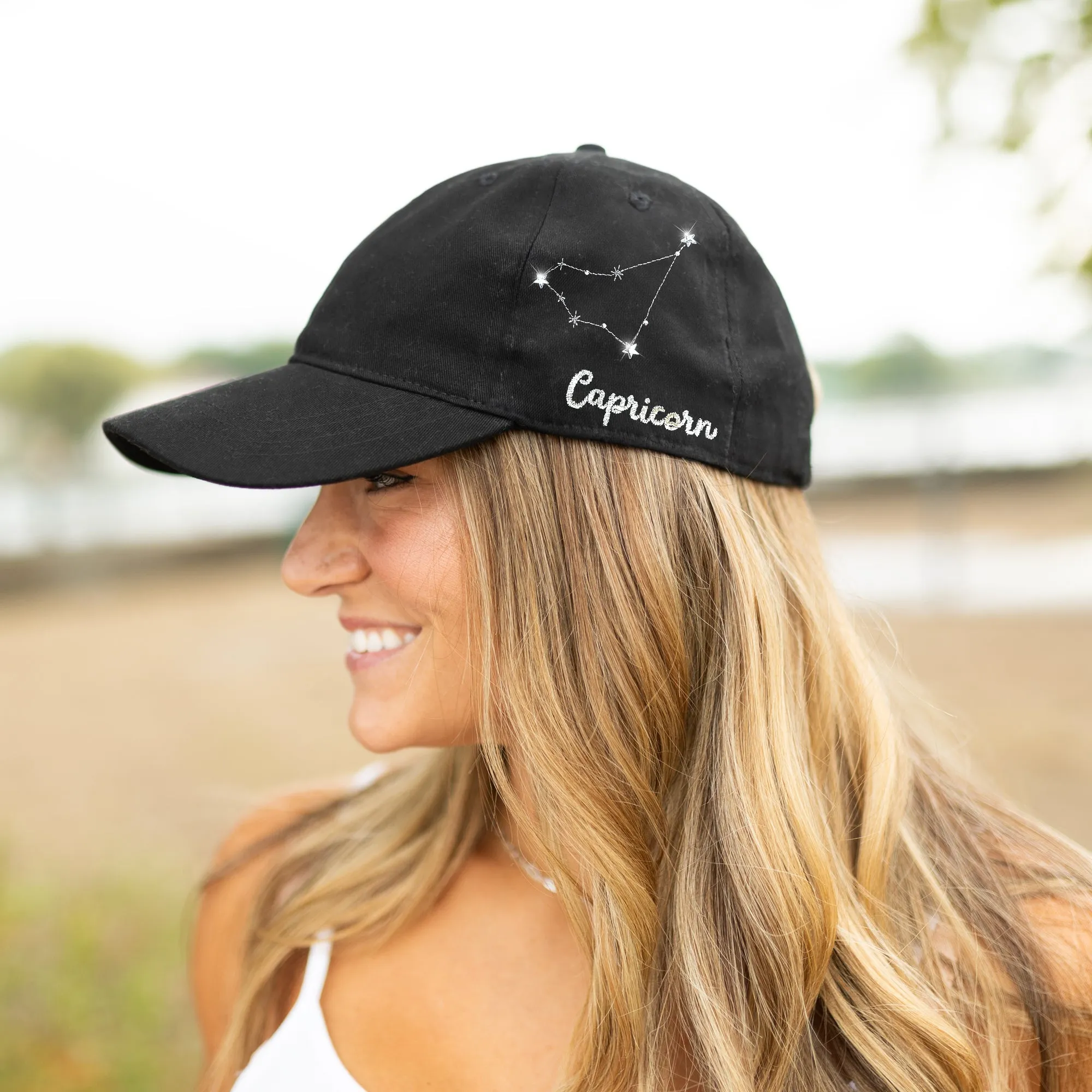 Capricorn Black Adjustable Hat