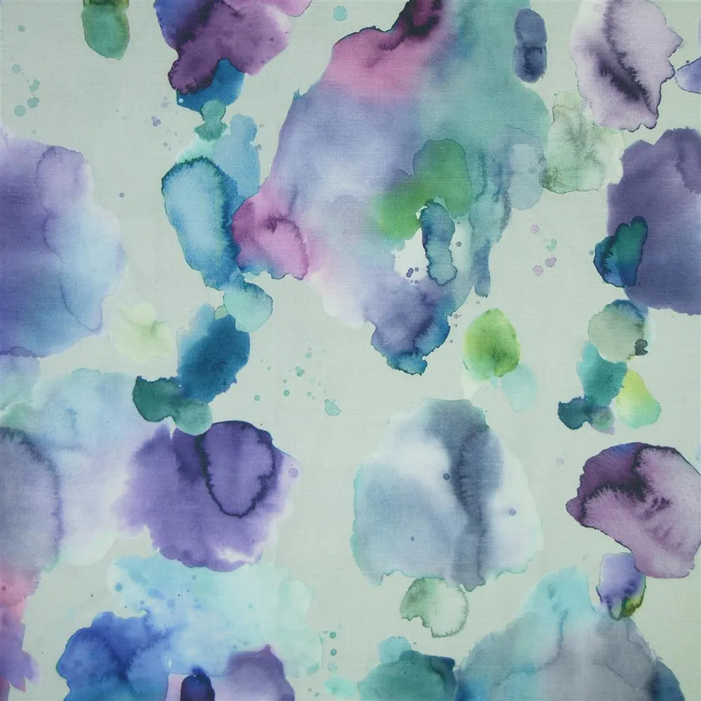 Cloud Burst Printed Cotton Fabric (By The Metre) Damson