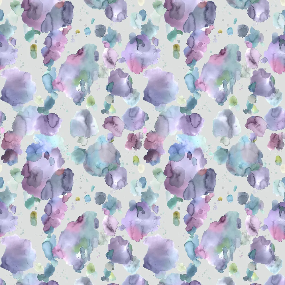 Cloud Burst Printed Cotton Fabric (By The Metre) Damson