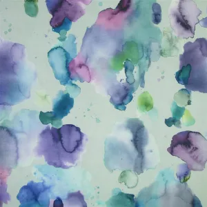 Cloud Burst Printed Cotton Fabric (By The Metre) Damson