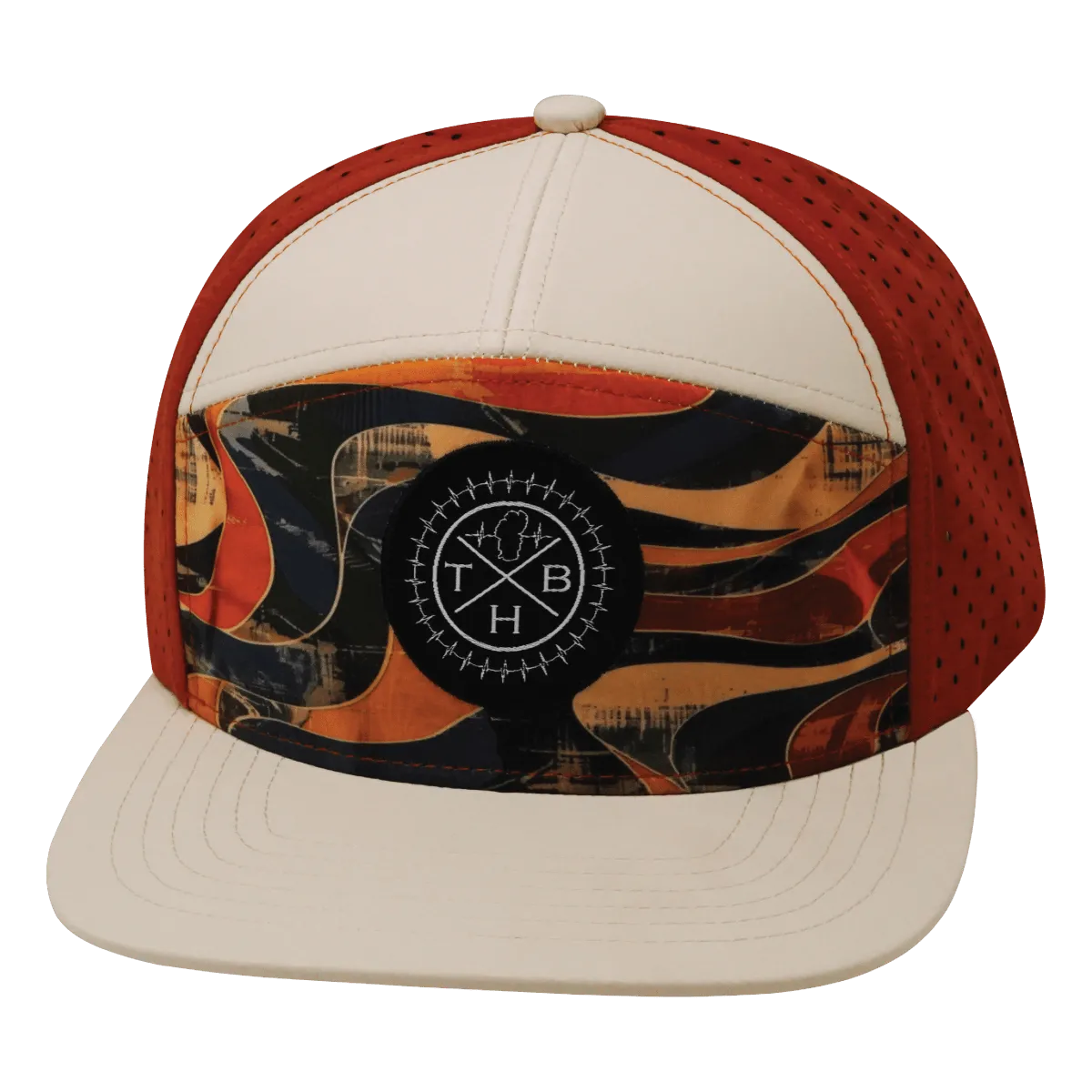 Color Vibes Hat | Flat Bill | Rustic River - Cream - Red Rock