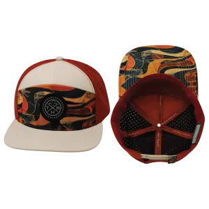 Color Vibes Hat | Flat Bill | Rustic River - Cream - Red Rock