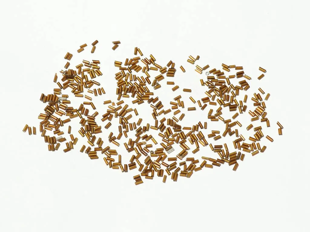 Dark Golden Opaque Pipe / Bugle Glass Seed Beads (Wholesale)