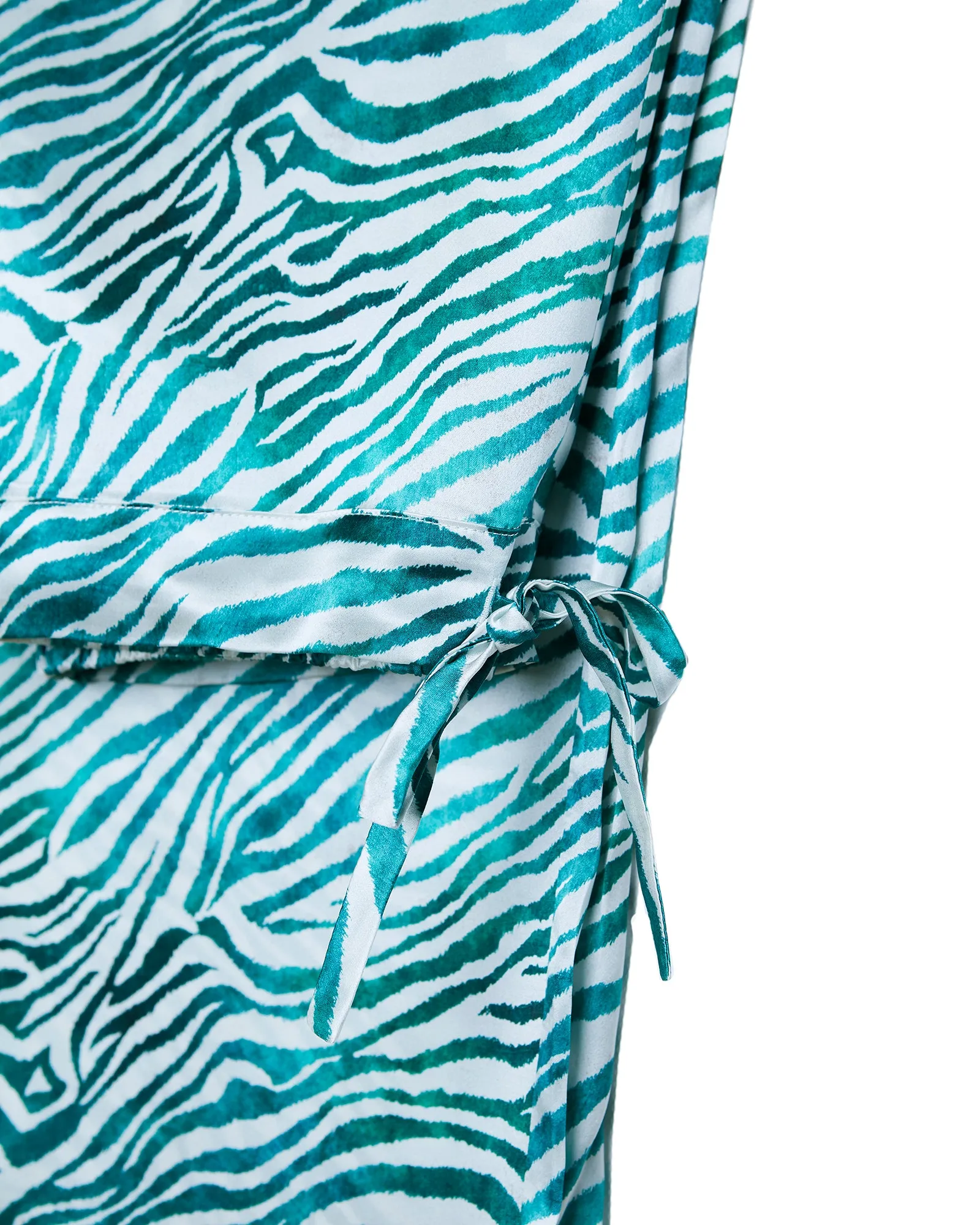 Elisabetha Silk Pyjama in Green Zebra - Bottom
