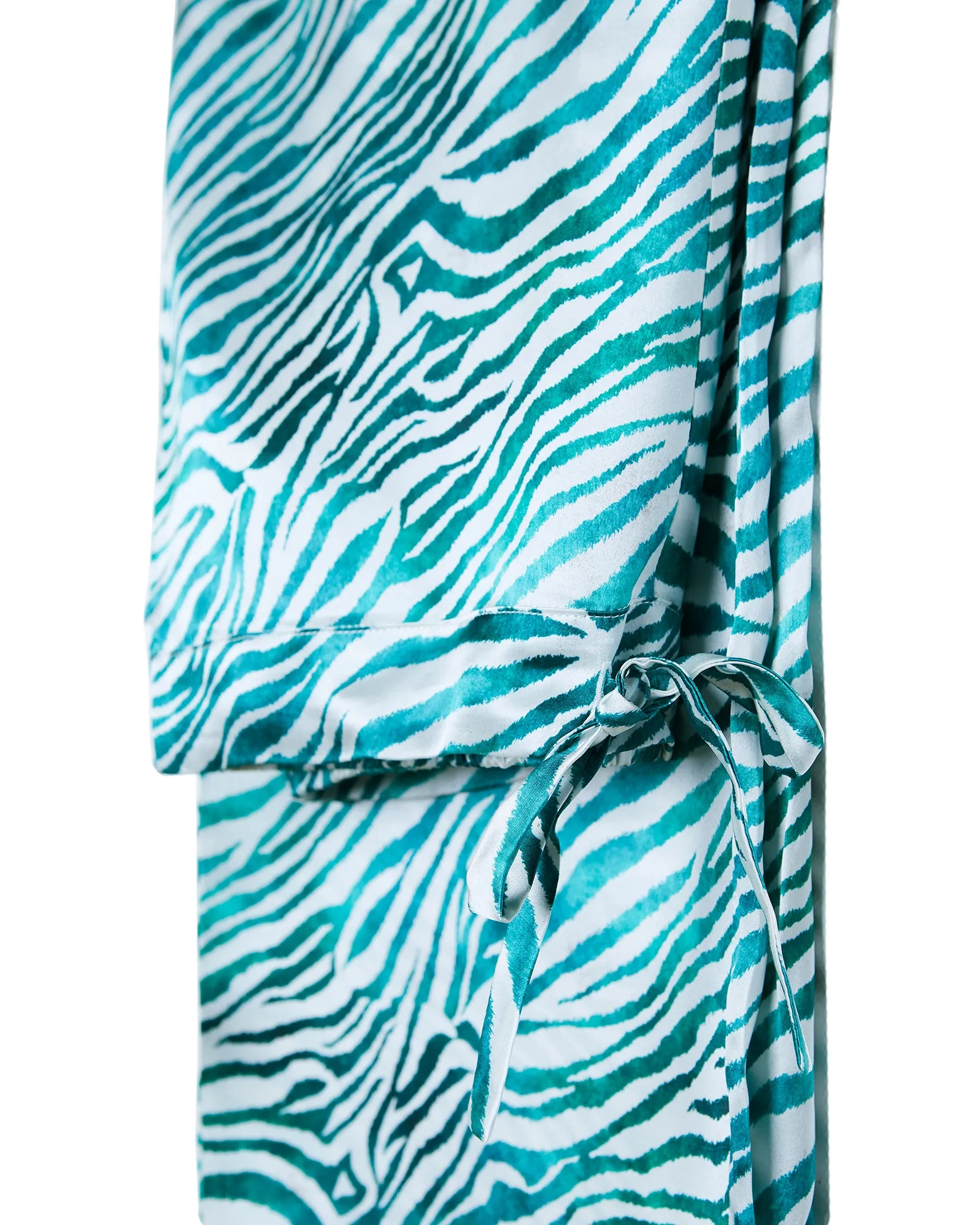 Elisabetha Silk Pyjama in Green Zebra - Bottom