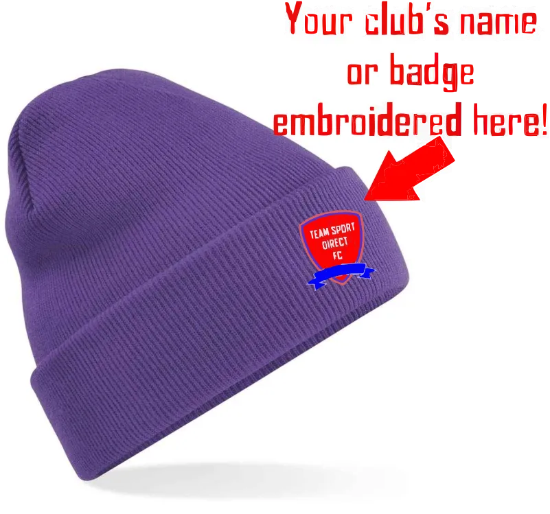 Embroidered Cuffed Beanie Purple