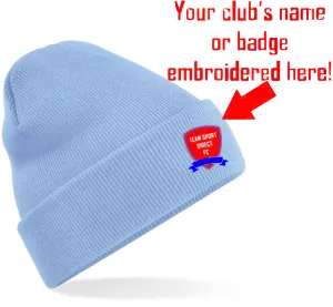 Embroidered Cuffed Beanie Sky