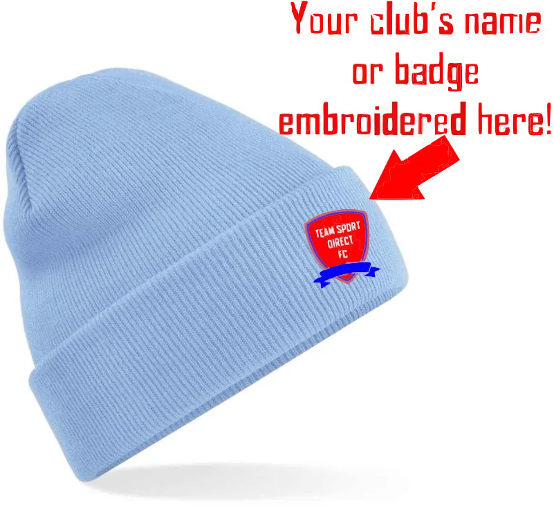 Embroidered Cuffed Beanie Sky