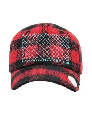 Embroidered Red Plaid Dad Hats