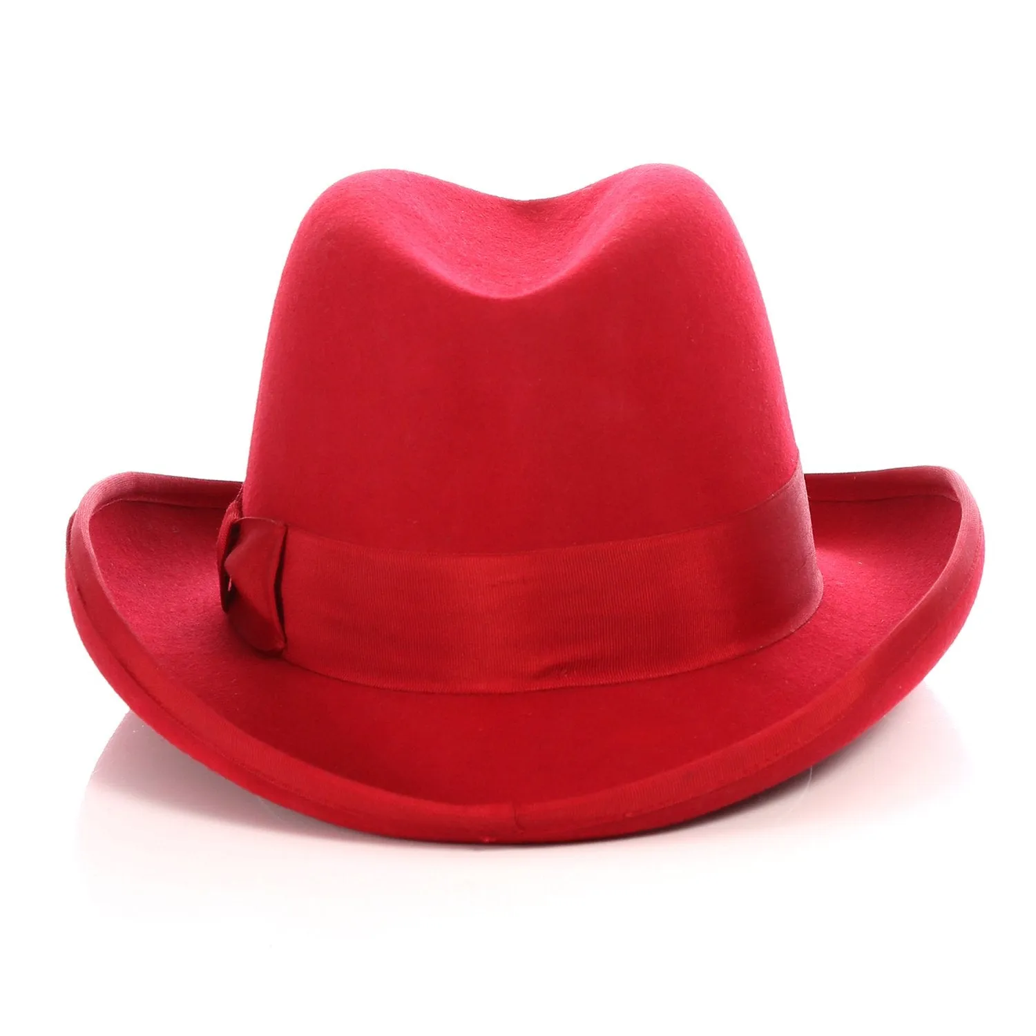 Ferrecci Wool Felt homburg Red Godfather Hat