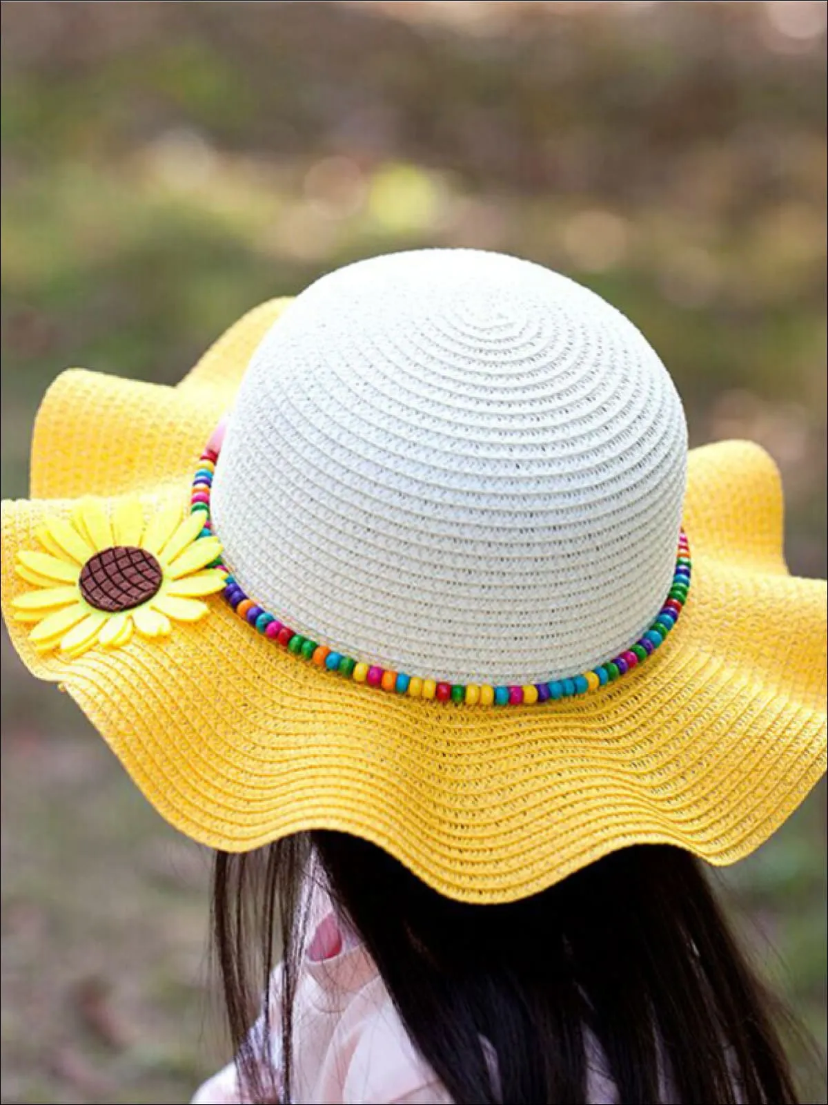 Girls Colorful Sunflower Straw Hat