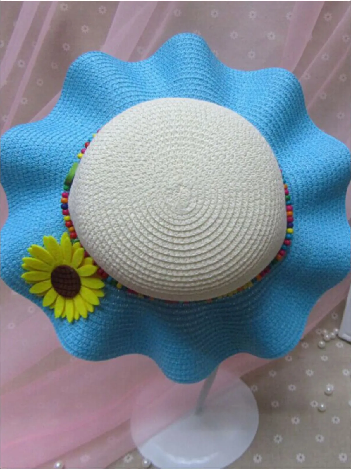 Girls Colorful Sunflower Straw Hat