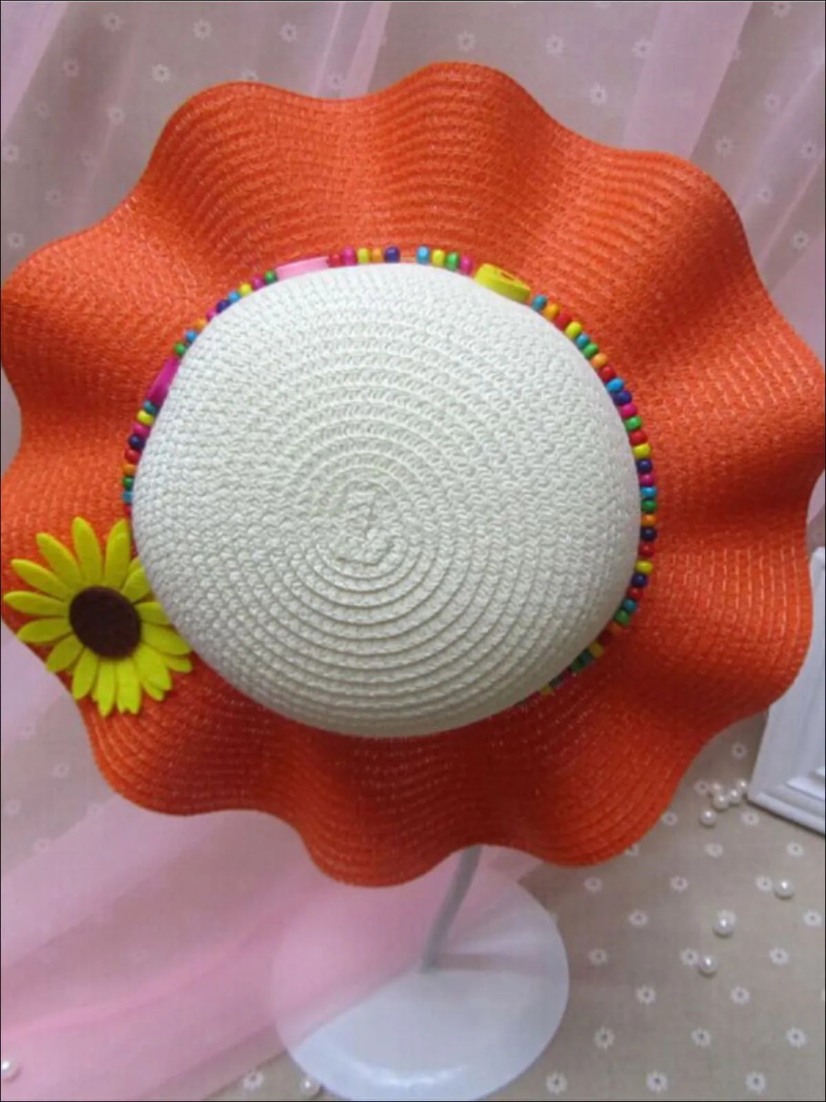 Girls Colorful Sunflower Straw Hat