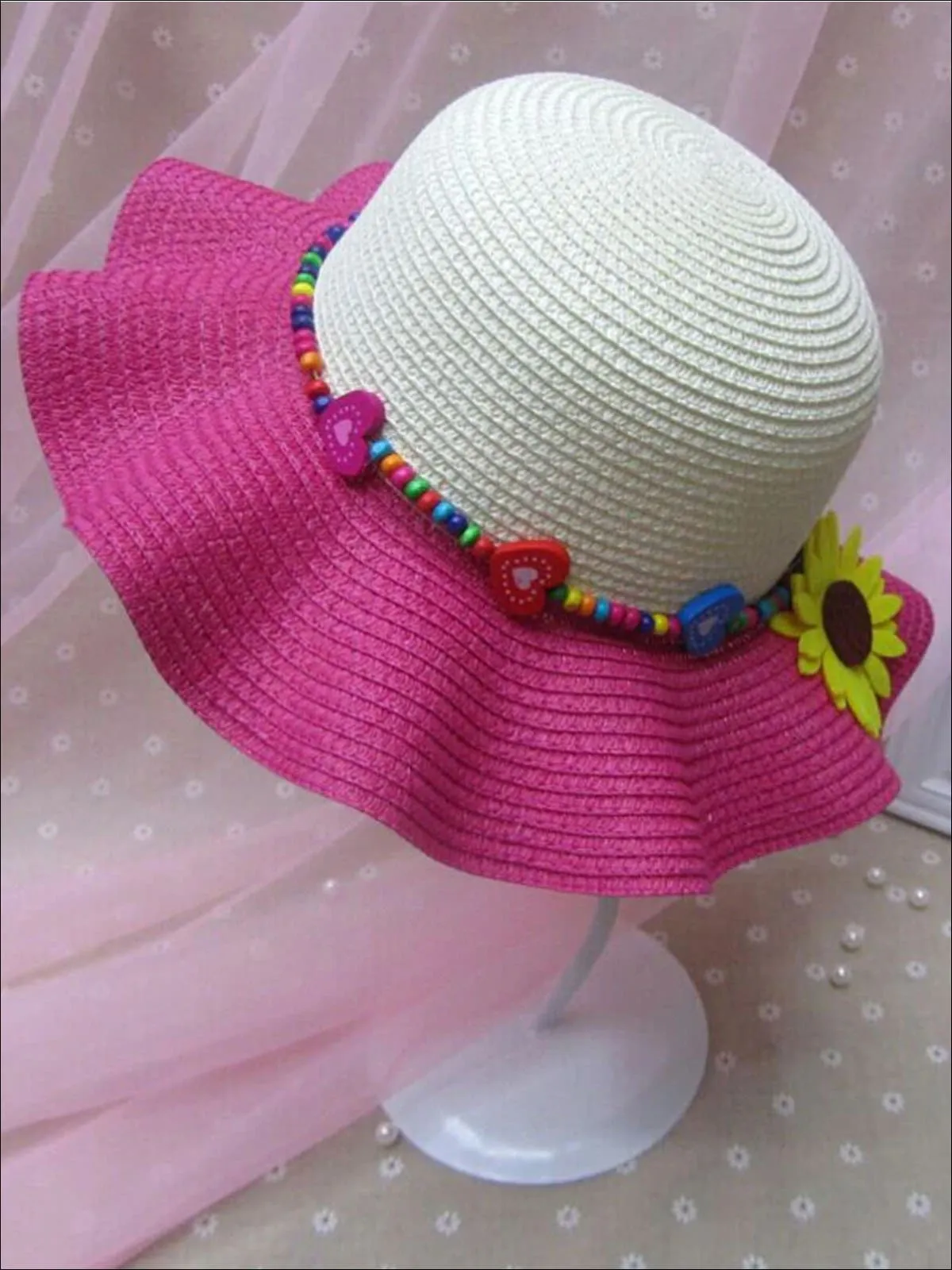Girls Colorful Sunflower Straw Hat