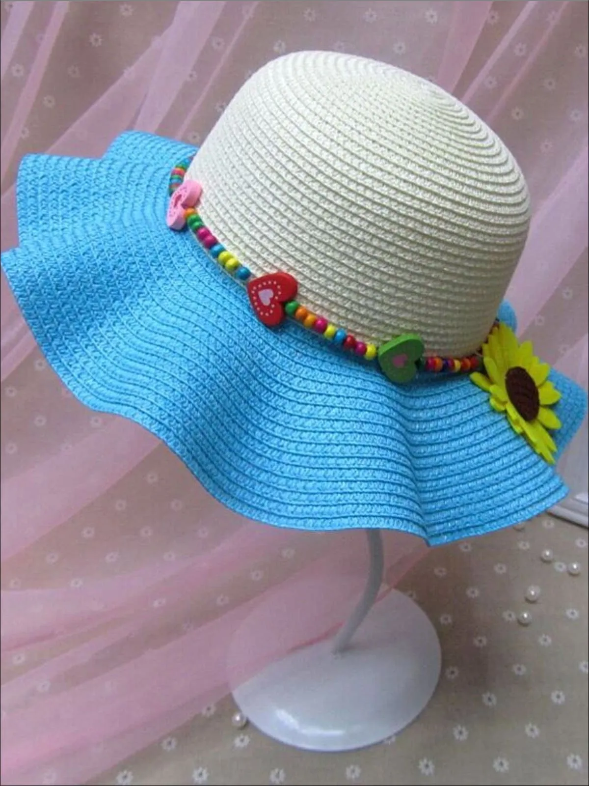 Girls Colorful Sunflower Straw Hat