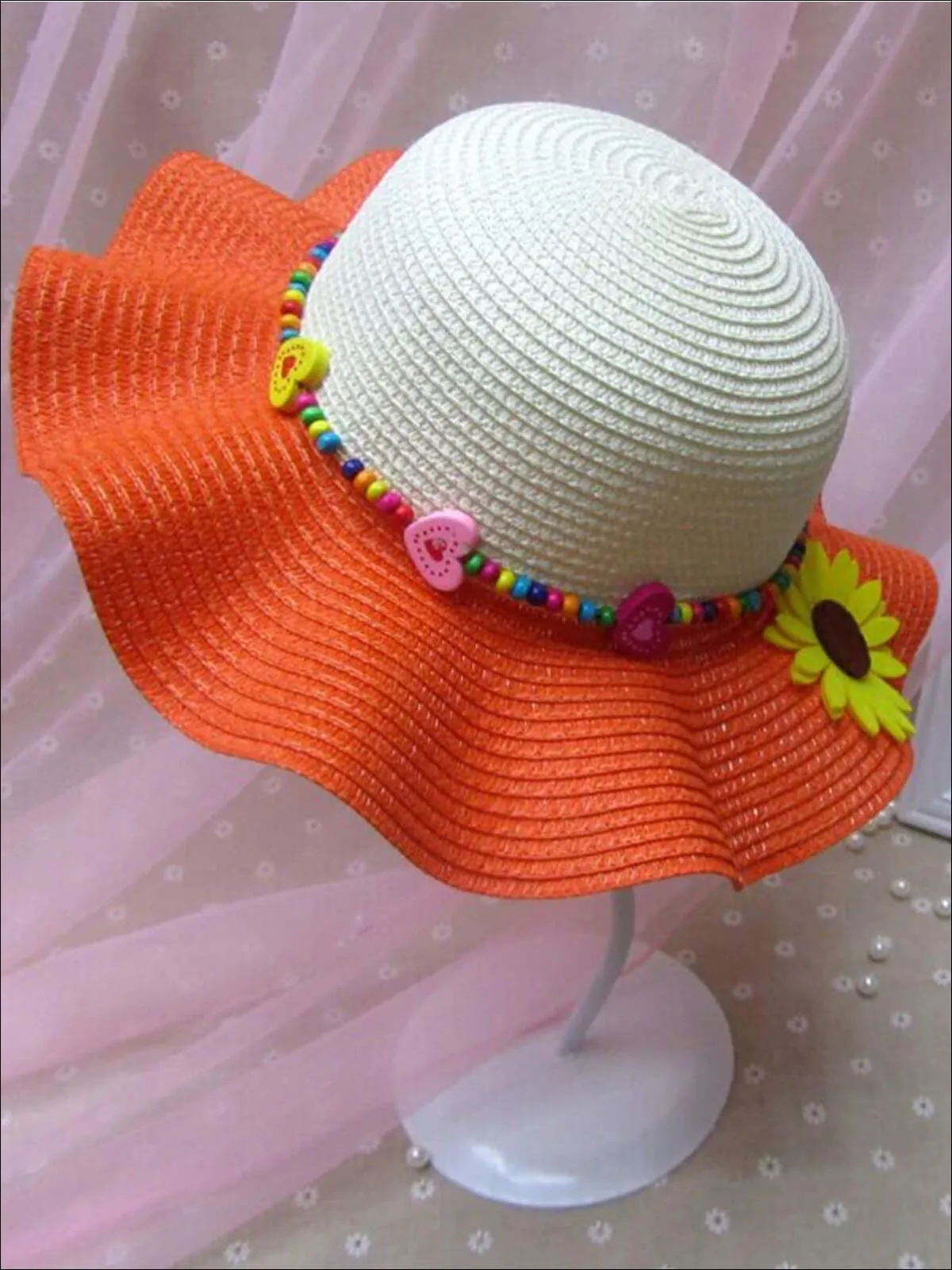 Girls Colorful Sunflower Straw Hat
