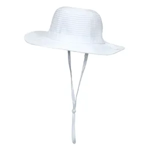 Girls Wide Brim Sun Hat - White
