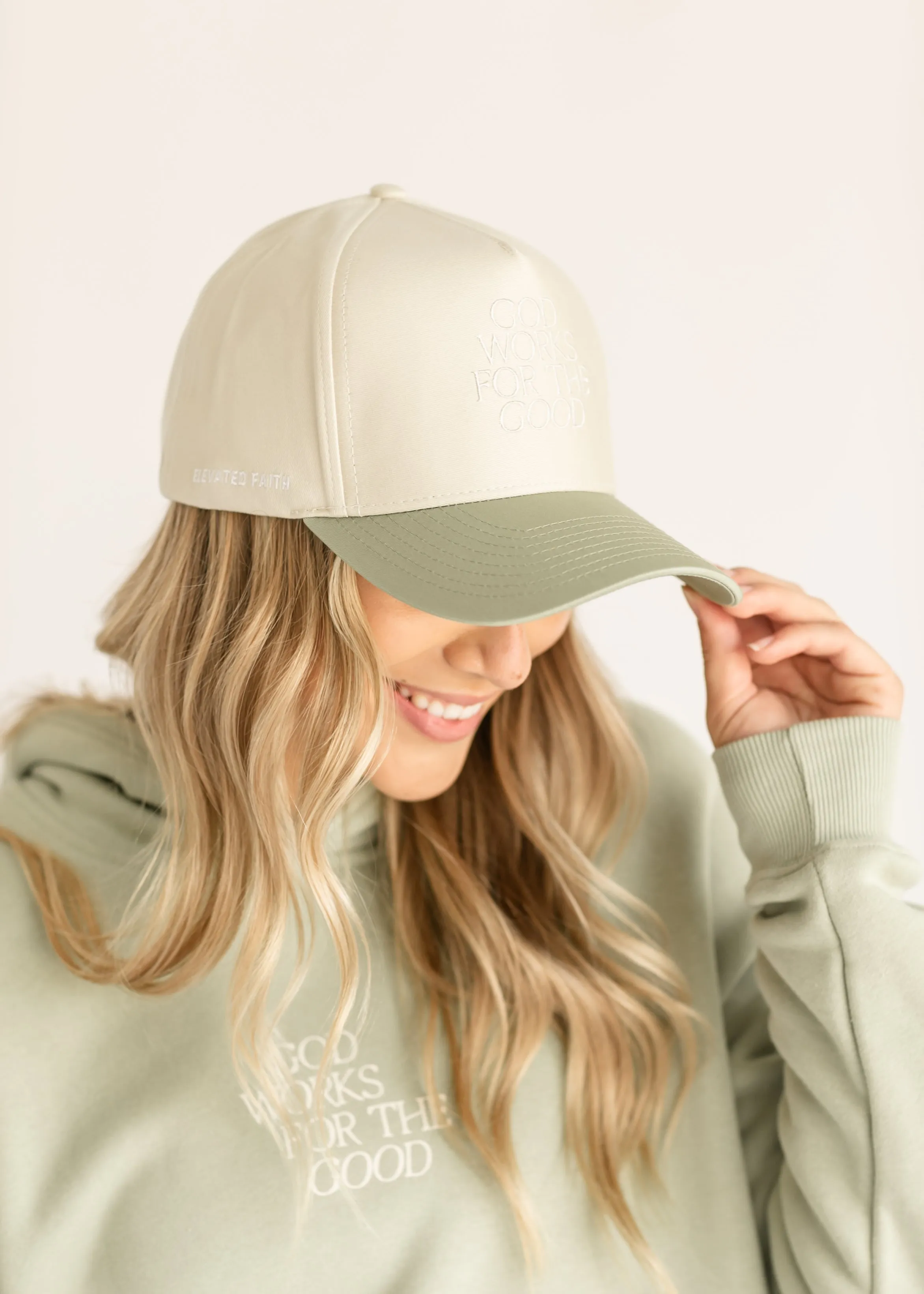 God Works for the Good Trucker Hat - FINAL SALE