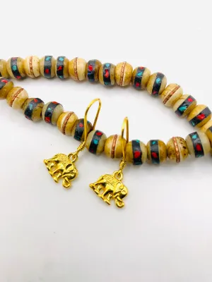Golden Elephant Earrings