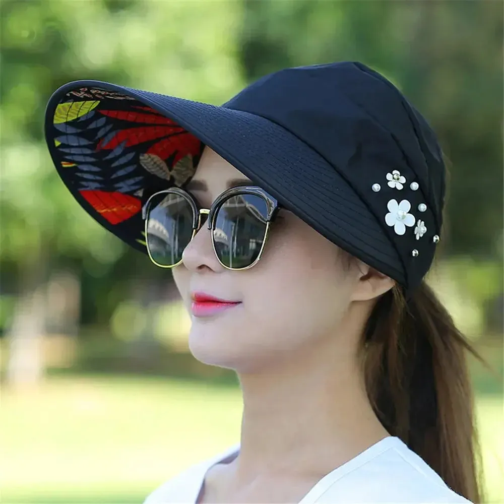 Golf Sun Cap Women UPF 50  UV Protection Wide Brim Beach Sun Hat Visor Hats for Women Wife Girls Gift Uulticolor Fashion