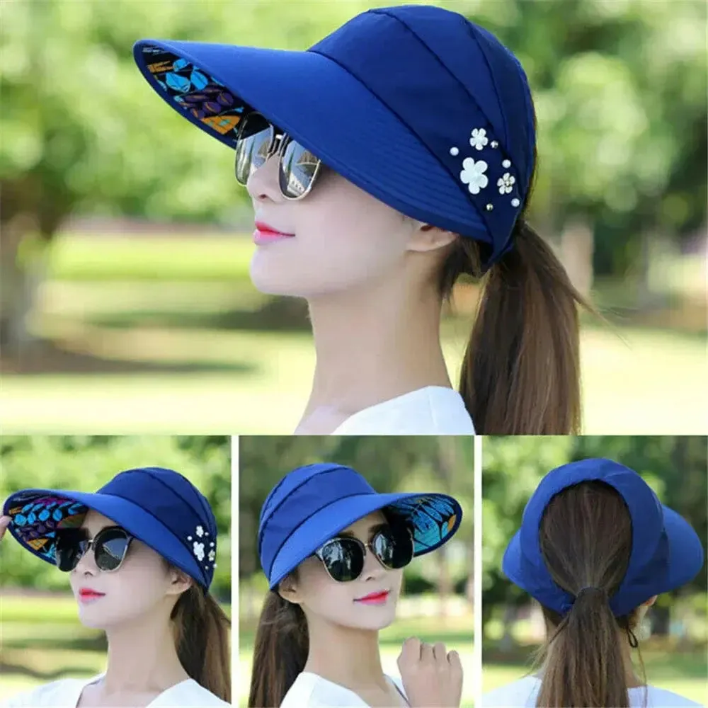 Golf Sun Cap Women UPF 50  UV Protection Wide Brim Beach Sun Hat Visor Hats for Women Wife Girls Gift Uulticolor Fashion