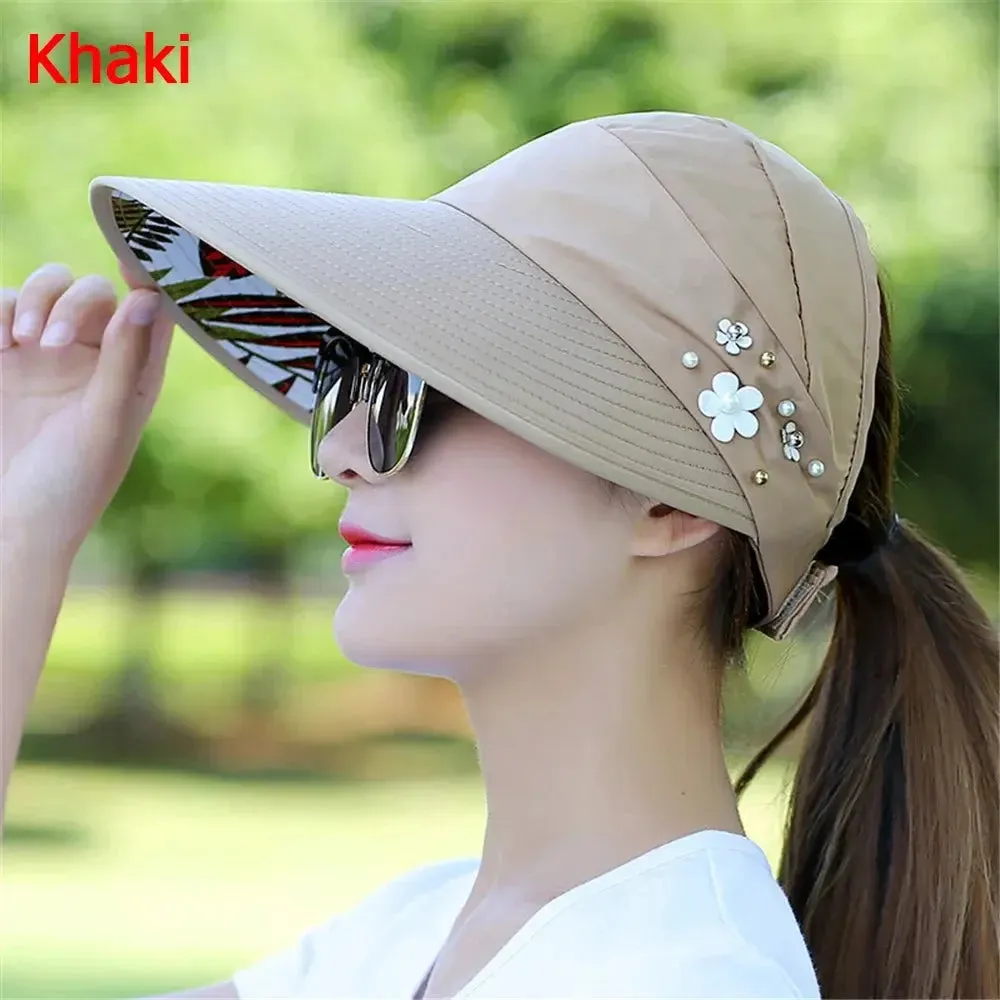 Golf Sun Cap Women UPF 50  UV Protection Wide Brim Beach Sun Hat Visor Hats for Women Wife Girls Gift Uulticolor Fashion