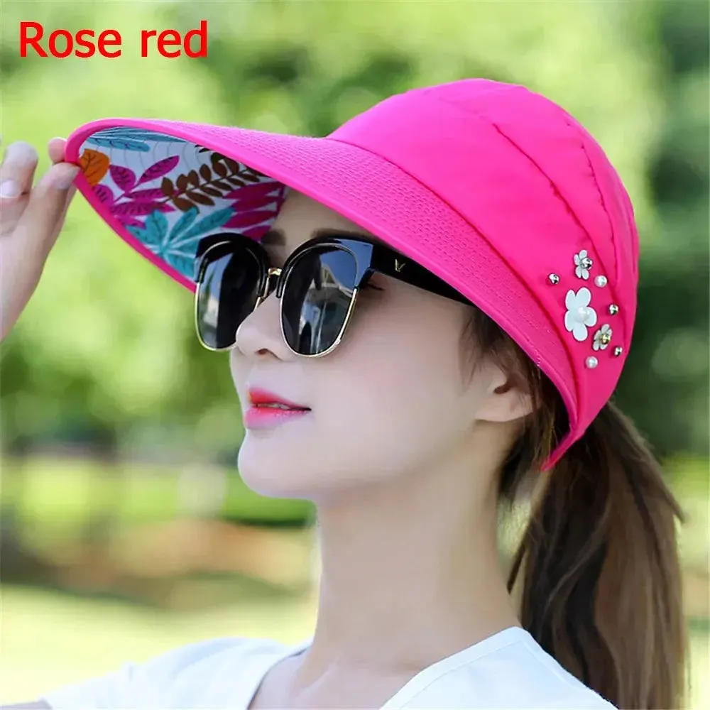 Golf Sun Cap Women UPF 50  UV Protection Wide Brim Beach Sun Hat Visor Hats for Women Wife Girls Gift Uulticolor Fashion