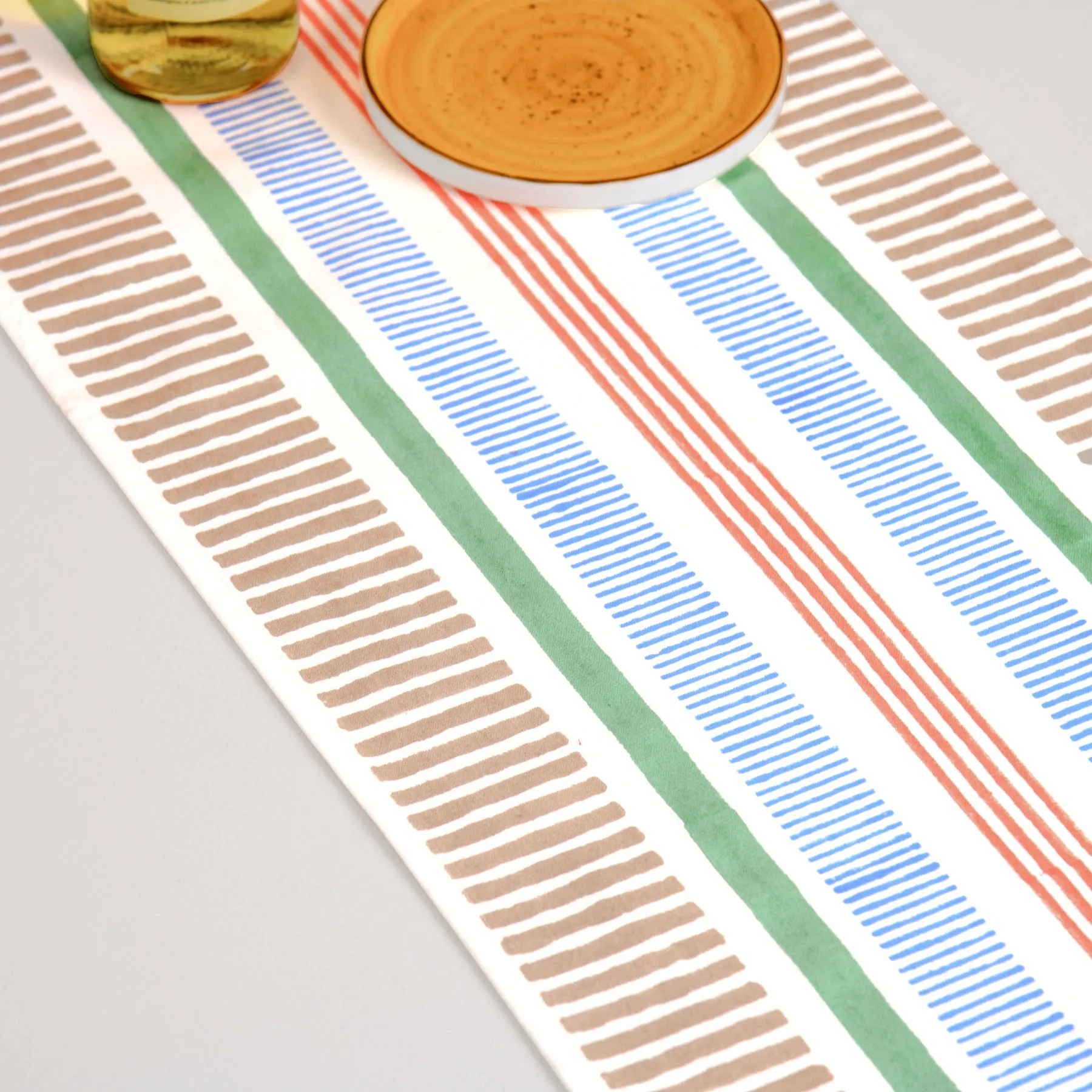 Green-Beige Stripes Runner