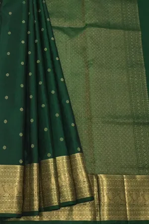 Green Kanjeevaram Handloom Pure Silk Saree - Elegant and Luxurious