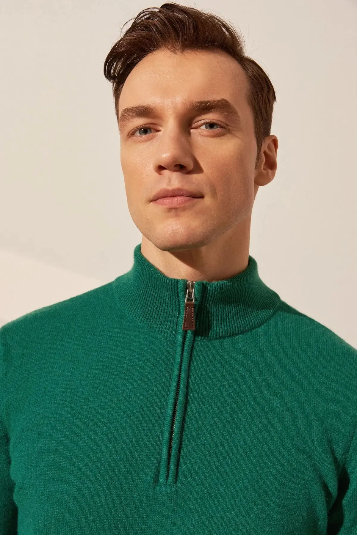 Green Pure Cashmere Men's Sweater