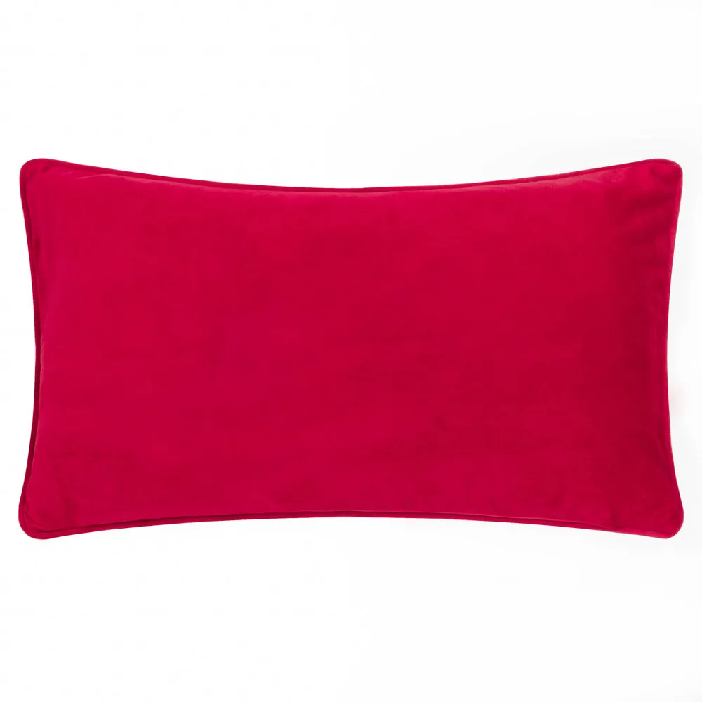 Ho Ho Ho Velvet Piped Cushion Red