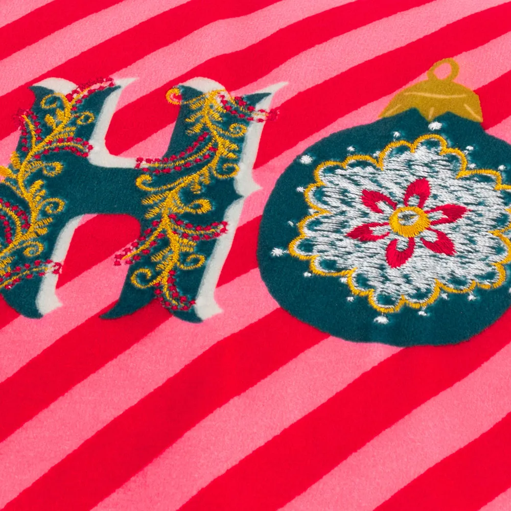 Ho Ho Ho Velvet Piped Cushion Red