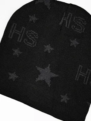 HS Black Beanie Winter Cap For Men BWC21
