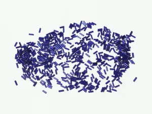 Ink Blue Transparent Pipe / Bugle Glass Seed Beads (Wholesale)